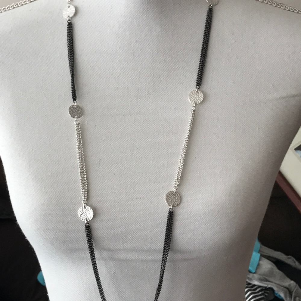 Black and silver chained necklace